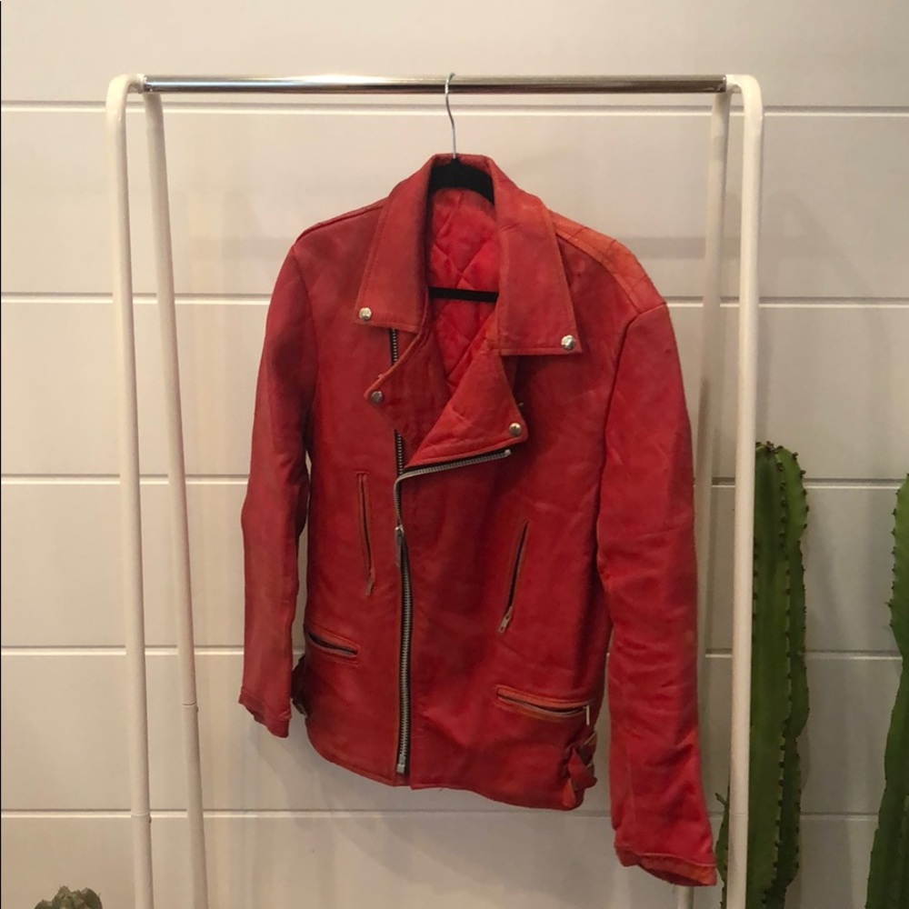 Vintage Red Leather Desert Jacket - Picture 5 of 7